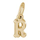 10K Gold Small Serif Initial R Accent by Rembrandt Charms