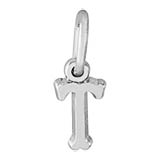 14K White Gold Small Serif Initial T Accent by Rembrandt Charms
