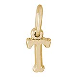 14K Gold Small Serif Initial T Accent by Rembrandt Charms