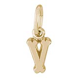 14K Gold Small Serif Initial V Accent by Rembrandt Charms