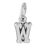 14K White Gold Small Serif Initial W Accent by Rembrandt Charms