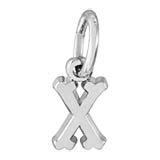 14K White Gold Small Serif Initial X Accent by Rembrandt Charms