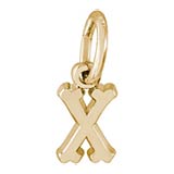 14K Gold Small Serif Initial X Accent by Rembrandt Charms
