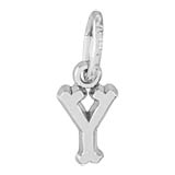 14K White Gold Small Serif Initial Y Accent by Rembrandt Charms