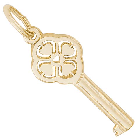 14K Gold Key with Hearts Charm by Rembrandt Charms 14K Gold Key with Hearts Charm by Rembrandt Charms