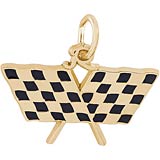 14k Gold Racing Flags Gold Charm by Rembrandt Charms