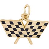 Gold Plate Racing Flags Charm by Rembrandt Charms