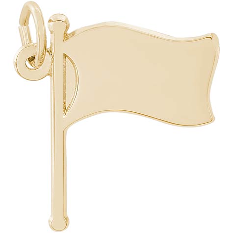 Rembrandt Color Guard Flag Charm, 14k Yellow Gold Rembrandt Color Guard Flag Charm, 14k Yellow Gold