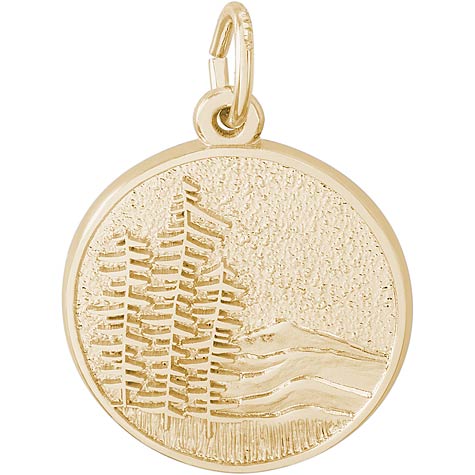 Gold Plated Mountain Scene Charm by Rembrandt Charms Gold Plated Mountain Scene Charm by Rembrandt Charms