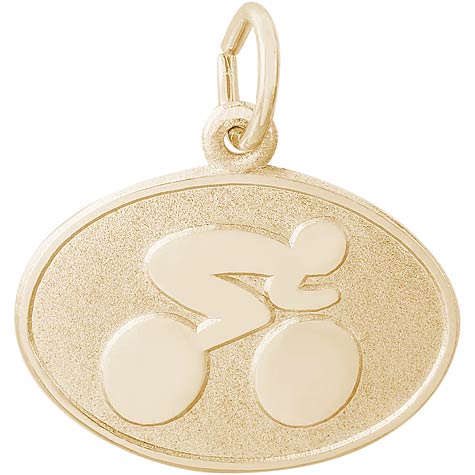 Gold Plated Cyclist Oval Disc Charm by Rembrandt Charms Gold Plated Cyclist Oval Disc Charm by Rembrandt Charms