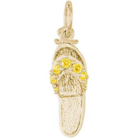 14K Gold Sandal Charm Nov Birthstone by Rembrandt Charms 14K Gold Sandal Charm Nov Birthstone by Rembrandt Charms