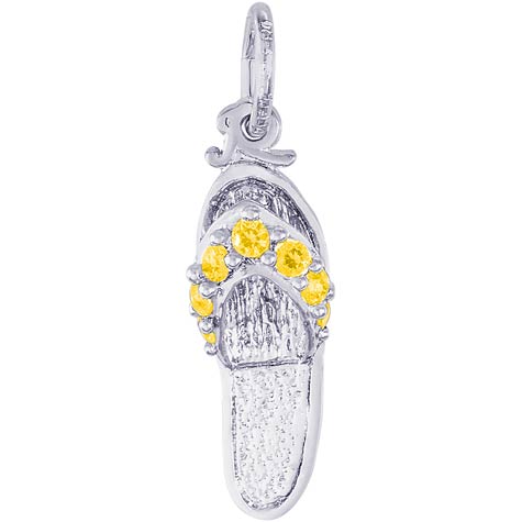 14K White Gold Sandal Charm Nov Birthstone by Rembrandt Charms 14K White Gold Sandal Charm Nov Birthstone by Rembrandt Charms