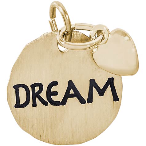 14K Gold Dream Charm Tag with Heart by Rembrandt Charms