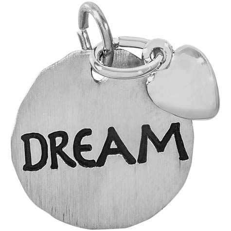 Sterling Silver Dream Charm Tag with Heart by Rembrandt Charms