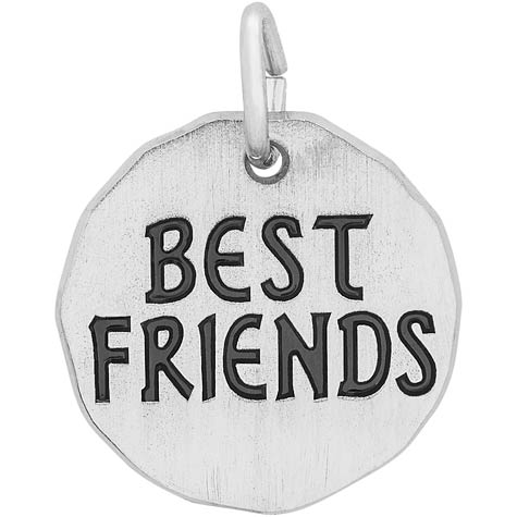 14K White Gold Best Friends Charm Tag by Rembrandt Charms 14K White Gold Best Friends Charm Tag by Rembrandt Charms