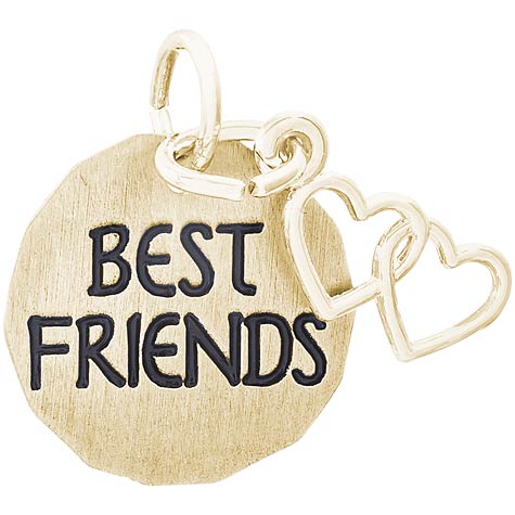 14K Gold Best Friends Charm Tag & Hearts by Rembrandt Charms