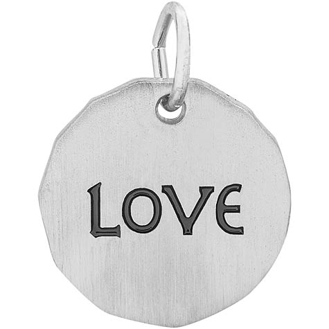 14K White Gold Love Charm Tag by Rembrandt Charms