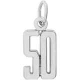 14K White Gold That’s My Number Fifty Charm by Rembrandt Charms