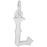 14K White Gold Blackletter Initial L Charm by Rembrandt Charms