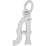 14K White Gold Blackletter Initial A Charm by Rembrandt Charms