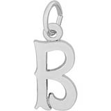 14K White Gold Blackletter Initial B Charm by Rembrandt Charms