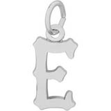 14K White Gold Blackletter Initial E Charm by Rembrandt Charms