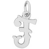 14K White Gold Blackletter Initial F Charm by Rembrandt Charms