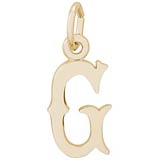 10K Gold Blackletter Initial G Charm by Rembrandt Charms