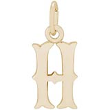 10K Gold Blackletter Initial H Charm by Rembrandt Charms