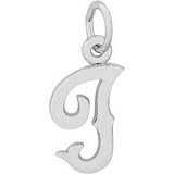 14K White Gold Blackletter Initial I Charm by Rembrandt Charms