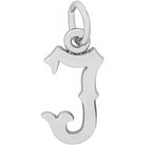 14K White Gold Blackletter Initial J Charm by Rembrandt Charms