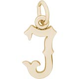 10K Gold Blackletter Initial J Charm by Rembrandt Charms