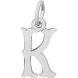 14K White Gold Blackletter Initial K Charm by Rembrandt Charms