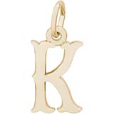 10K Gold Blackletter Initial K Charm by Rembrandt Charms