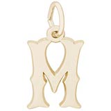 10K Gold Blackletter Initial M Charm by Rembrandt Charms