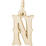 10K Gold Blackletter Initial N Charm by Rembrandt Charms