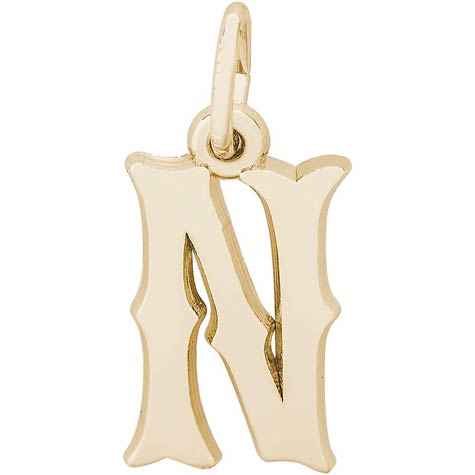 14K Gold Blackletter Initial N Charm by Rembrandt Charms