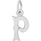 14K White Gold Blackletter Initial P Charm by Rembrandt Charms