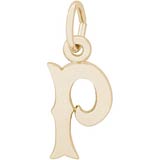 10K Gold Blackletter Initial P Charm by Rembrandt Charms