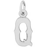 14K White Gold Blackletter Initial Q Charm by Rembrandt Charms
