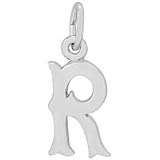 14K White Gold Blackletter Initial R Charm by Rembrandt Charms