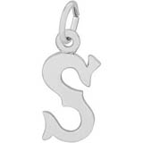 14K White Gold Blackletter Initial S Charm by Rembrandt Charms