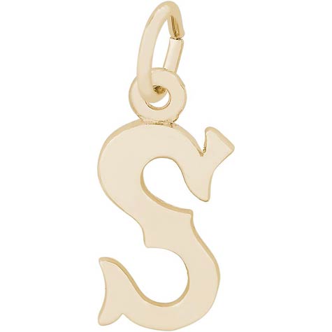14K Gold Blackletter Initial S Charm by Rembrandt Charms