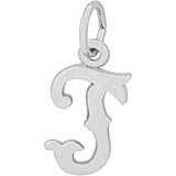 14K White Gold Blackletter Initial T Charm by Rembrandt Charms