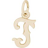 14K Gold Blackletter Initial T Charm by Rembrandt Charms