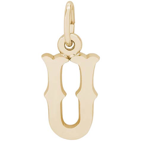 10K Gold Blackletter Initial U Charm by Rembrandt Charms 10K Gold Blackletter Initial U Charm by Rembrandt Charms