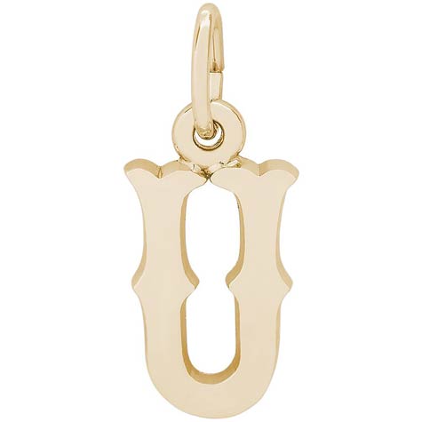 14K Gold Blackletter Initial U Charm by Rembrandt Charms