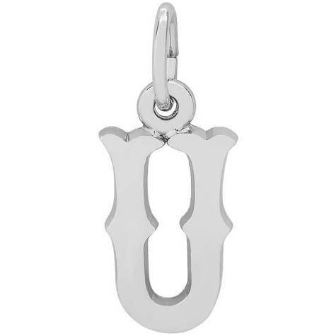 14K White Gold Blackletter Initial U Charm by Rembrandt Charms 14K White Gold Blackletter Initial U Charm by Rembrandt Charms
