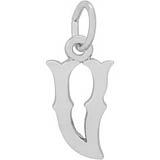 14K White Gold Blackletter Initial V Charm by Rembrandt Charms