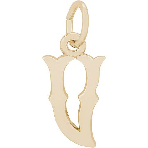 14K Gold Blackletter Initial V Charm by Rembrandt Charms 14K Gold Blackletter Initial V Charm by Rembrandt Charms